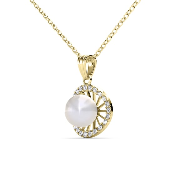 Chloe Pearl Pendants - Gold and Crystal - Image 3
