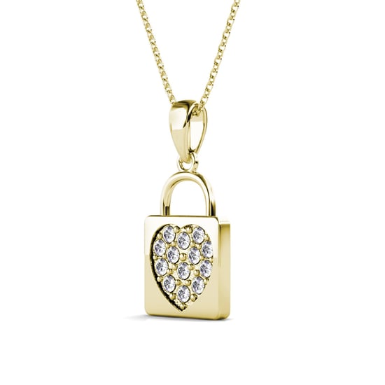 Lock Heart Pendants - Rose Gold and Crystal - Image 2