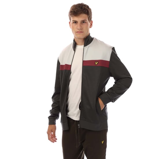 Men's Lyle And Scott Colour Block Track Jacket in Grey - Image 1