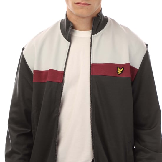 Men's Lyle And Scott Colour Block Track Jacket in Grey - Image 2