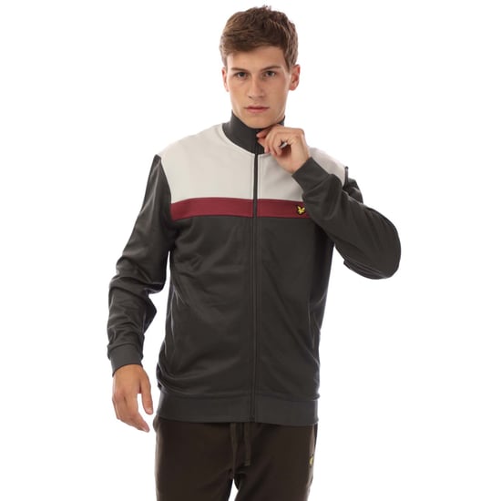 Men's Lyle And Scott Colour Block Track Jacket in Grey - Image 3