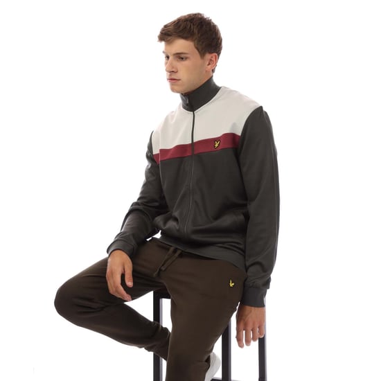 Men's Lyle And Scott Colour Block Track Jacket in Grey - Image 5