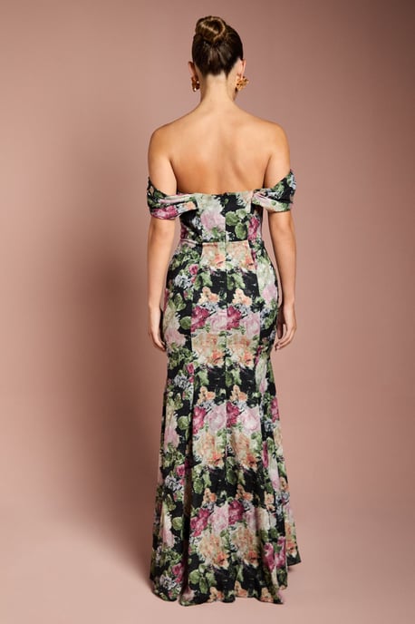 Floral Bardot Maxi Dress - Image 3