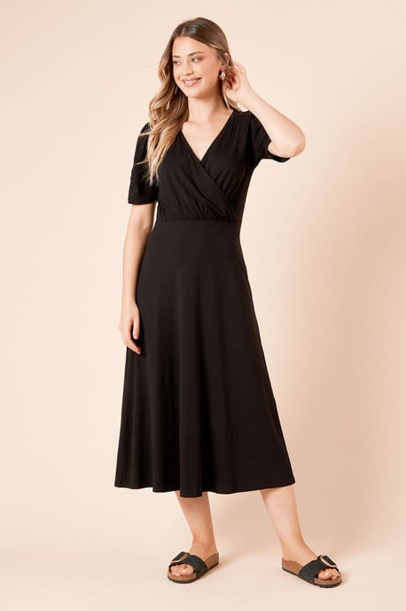 Wrap Front Midi Dress - Image 1