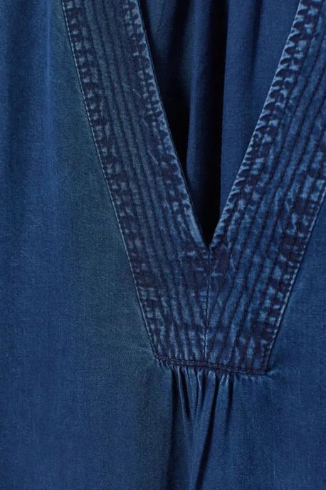 Navy V Neck Tunic Dress - Image 2