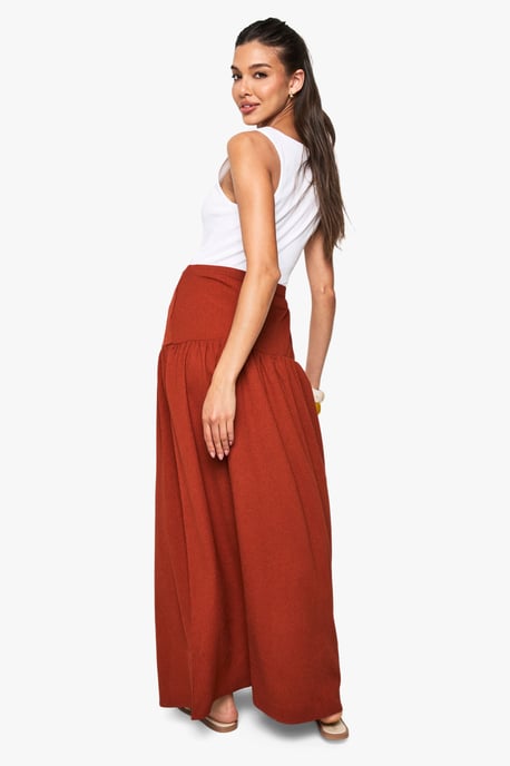 Textured Split Front Tiered Maxi Skirt - Image 2