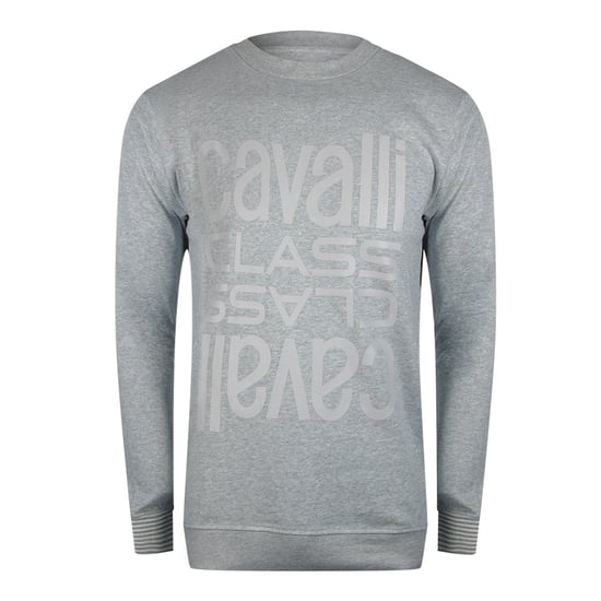 Cavalli Class Multi Logo Grey Sweatshirt - Image 1