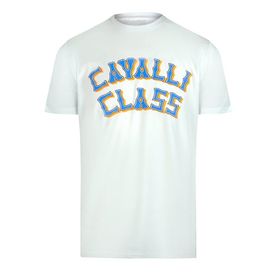 Cavalli Class Gelaagd Logo Off-white T-shirt - Image 1