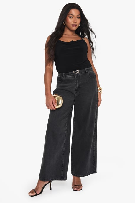 PLUS GOLD TRIM COWL FRONT BODYSUIT - Image 3