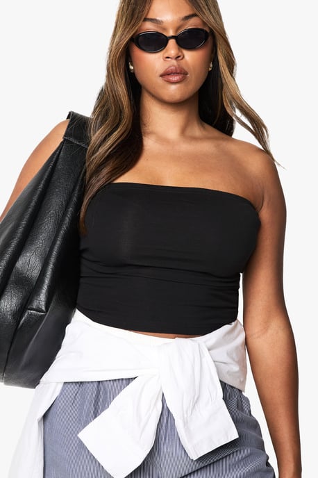 PLUS BOOHOO BASICS LONGER LENGTH BANDEAU TOP - Image 1