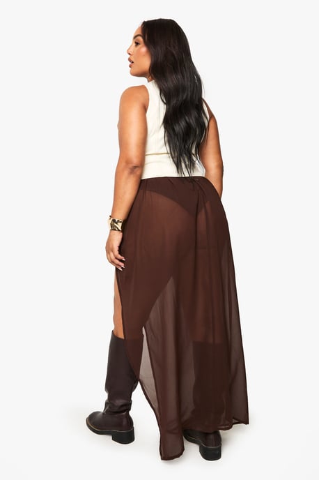 Plus Metal Trim Chiffon Maxi Sarong - Image 2