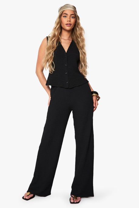 Textured Wide Leg Trouser - Image 3