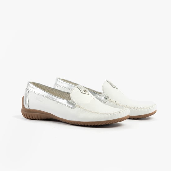 Gabor California Womens Moccassins White/silver - Image 2
