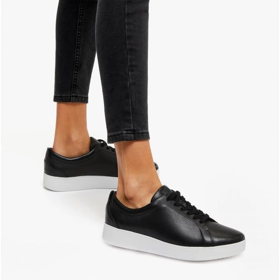 Fitflop Rally Womens Leather Trainers Black/white - Image 2