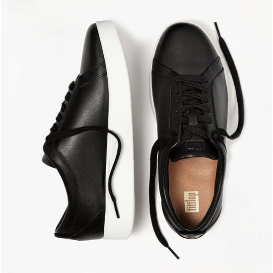 Fitflop Rally Womens Leather Trainers Black/white - Image 3