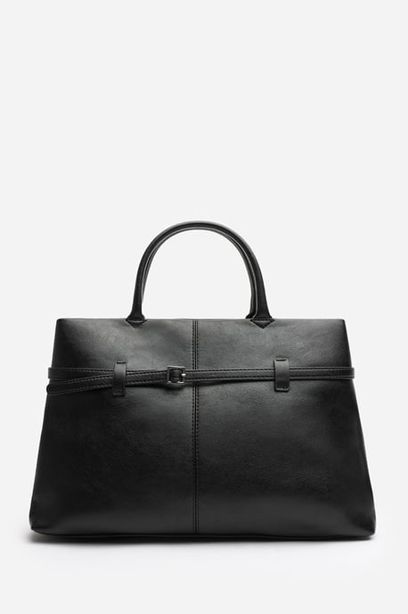 Wheres That From Womens 'Flores' Luxury Structured Leather Tote Bag - Image 2