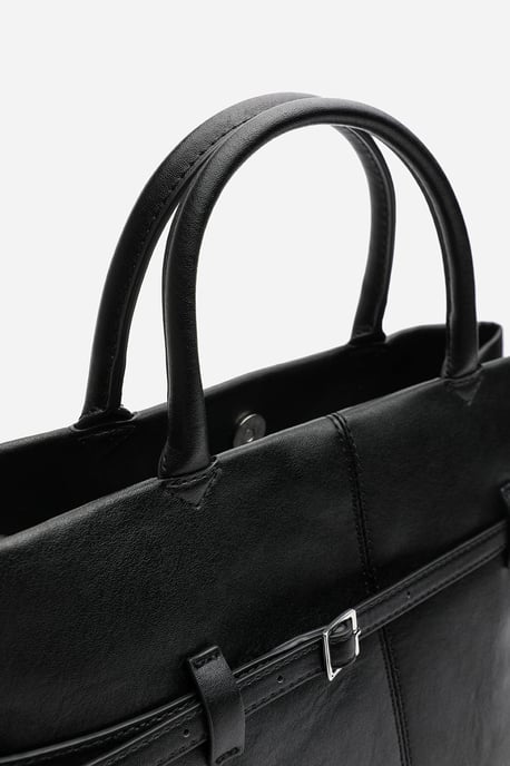 Wheres That From Womens 'Flores' Luxury Structured Leather Tote Bag - Image 4