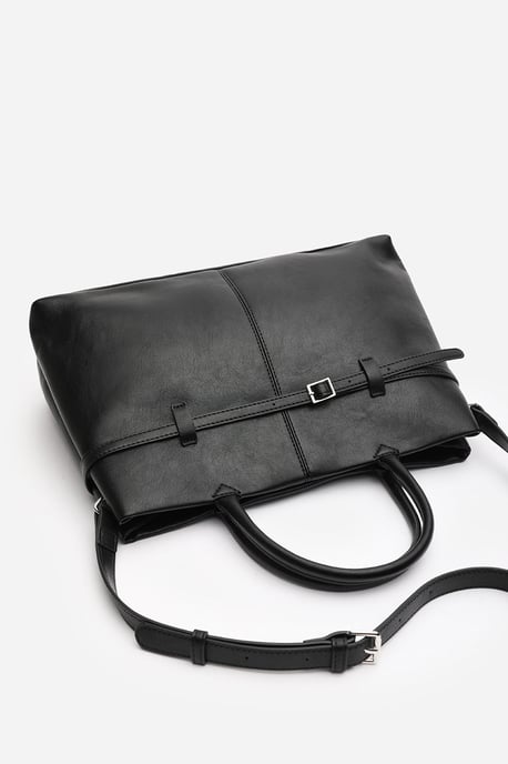 Wheres That From Womens 'Flores' Luxury Structured Leather Tote Bag - Image 5