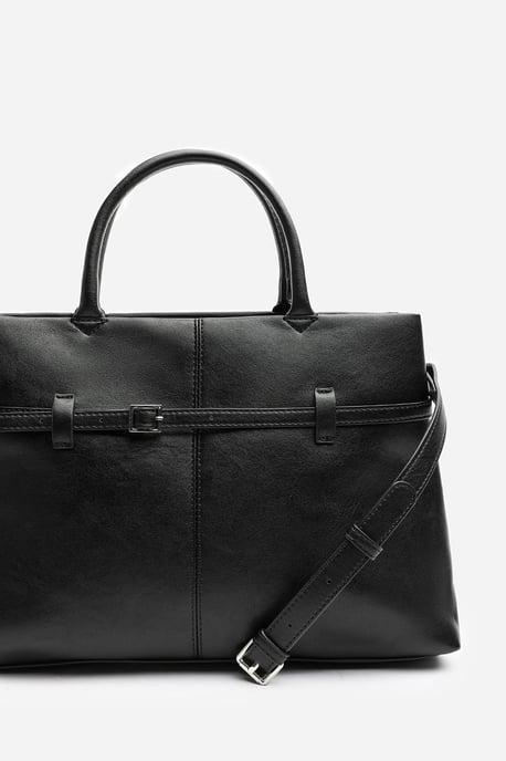 Wheres That From Womens 'Flores' Luxury Structured Leather Tote Bag - Image 6
