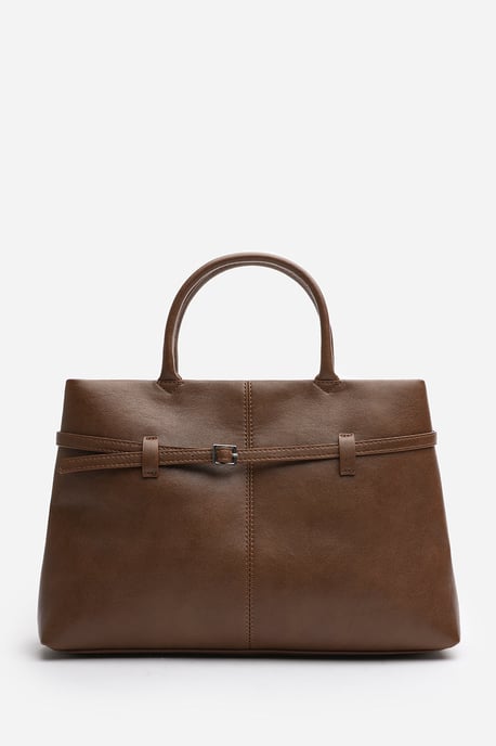 Wheres That From Womens 'Flores' Luxury Structured Leather Tote Bag - Image 2