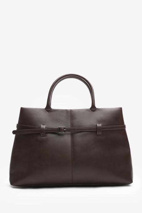 Wheres That From Womens 'Flores' Luxury Structured Leather Tote Bag - Image 2