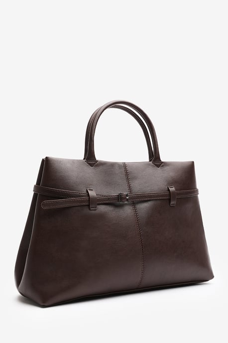 Wheres That From Womens 'Flores' Luxury Structured Leather Tote Bag - Image 3