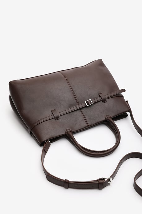 Wheres That From Womens 'Flores' Luxury Structured Leather Tote Bag - Image 6