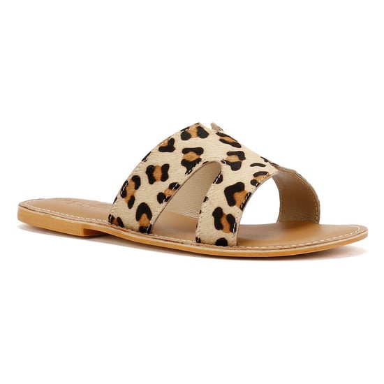 Tower Footwear Cut Out Dames Muiltjes Van Beige Leer - Image 2