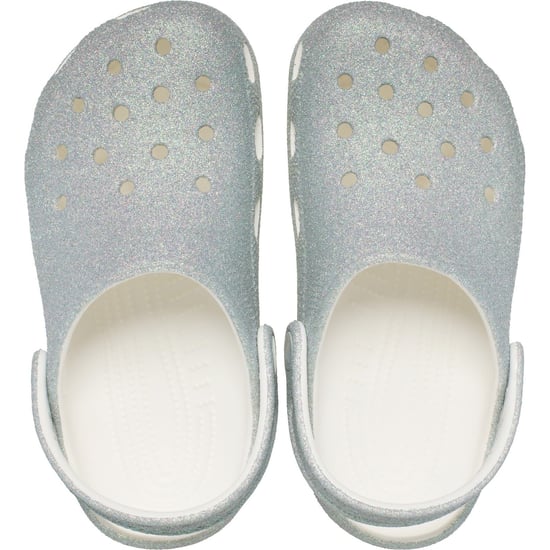 Crocs Classic Glitter Clog Thermoplastic White Loafers - Image 5