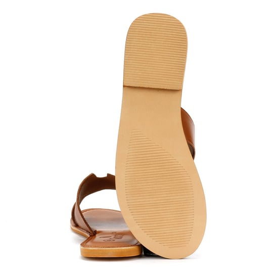 Tower Footwear Cut Out Damesmuilen Van Bruin Leer - Image 4