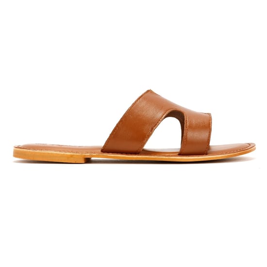 Tower Footwear Cut Out Damesmuilen Van Bruin Leer - Image 5