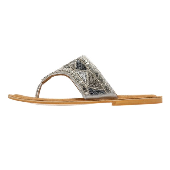 Tower Footwear Wide Vamp Toepost Dames Zilveren Sandalen - Image 6