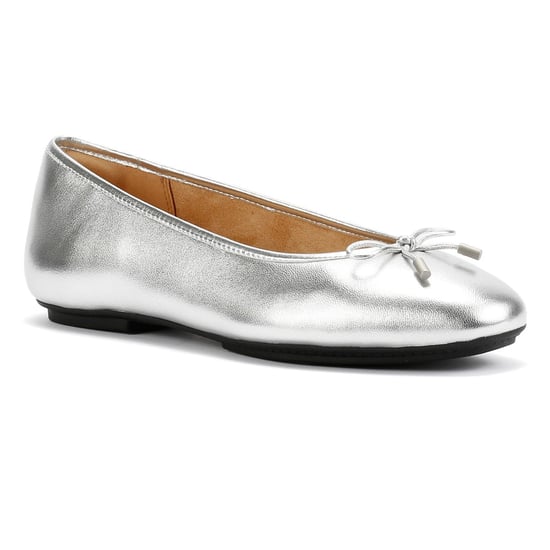 FitFlop Delicato Leren Dames Zilveren Platte Schoenen - Image 2