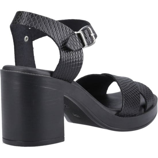 Hush Puppies Georgia Leather Women's Black/Snake Sandals - Image 2