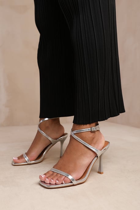 Wheres That From Womens 'Milena' Wide Fit Cross Over Strap Barely There High Heels - Image 1