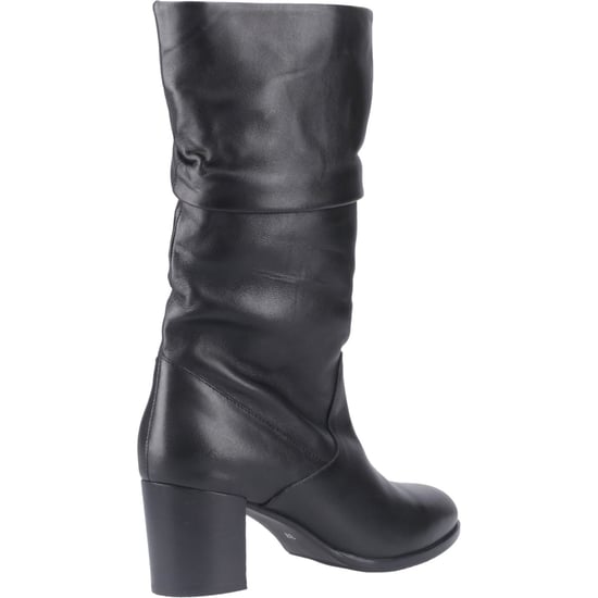 Hush Puppies Cosima Dames Zwarte Leren Laarzen Met Hak Tot Boven De Knie - Image 2
