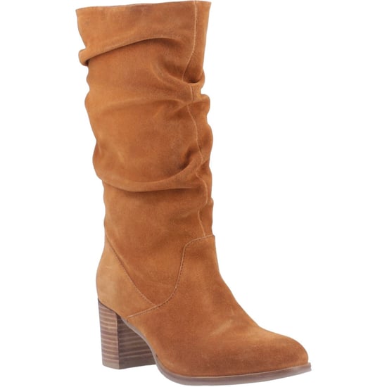 Hush Puppies Cosima Dames Suède Tan Kniehoge Laarzen Met Hak - Image 1