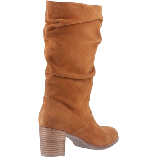 Hush Puppies Cosima Dames Suède Tan Kniehoge Laarzen Met Hak - Image 2