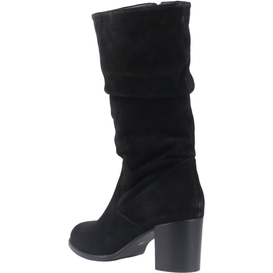 Hush Puppies Cosima Suède Dames Zwarte Suède Kniehoge Laarzen Met Hak - Image 2