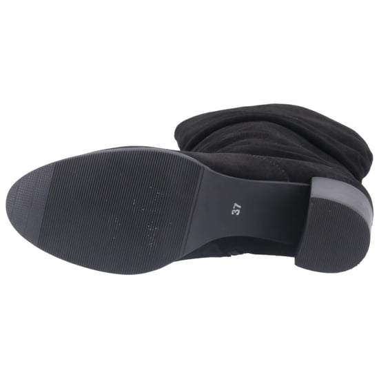 Hush Puppies Cosima Suède Dames Zwarte Suède Kniehoge Laarzen Met Hak - Image 3