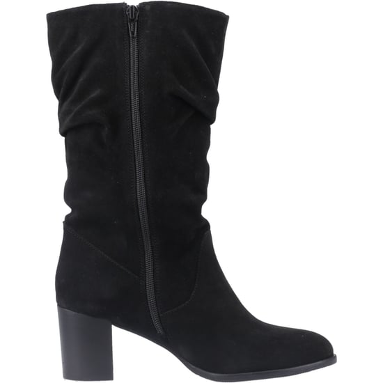 Hush Puppies Cosima Suède Dames Zwarte Suède Kniehoge Laarzen Met Hak - Image 4