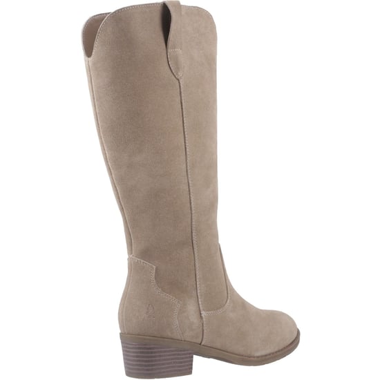 Hush Puppies Isabella Dames Suède Taupe Kniehoge Laarzen Met Hak - Image 2