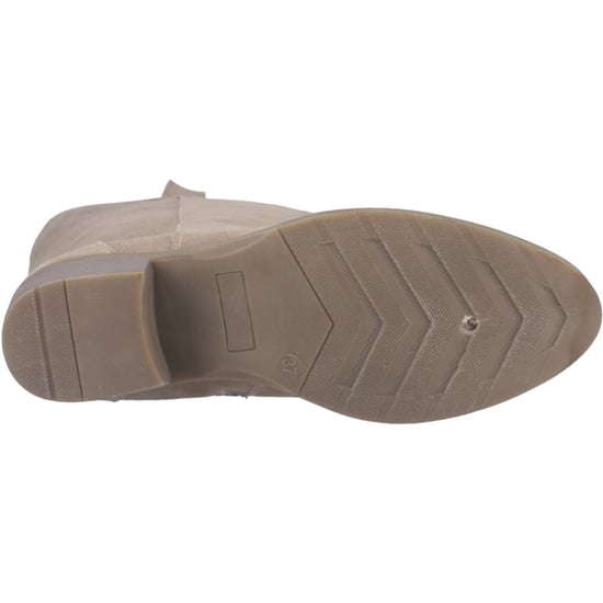 Hush Puppies Isabella Dames Suède Taupe Kniehoge Laarzen Met Hak - Image 3