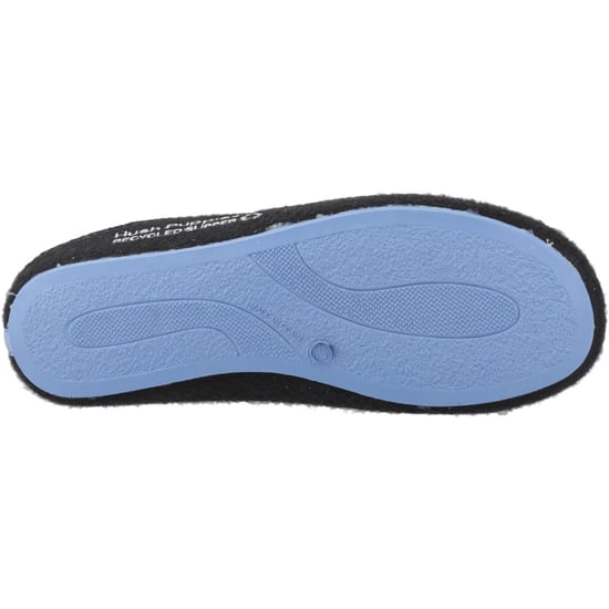 Hush Puppies The Good Slipper 90% Återvunnet RPET Polyester Herrsvart/blåtofflor - Image 3