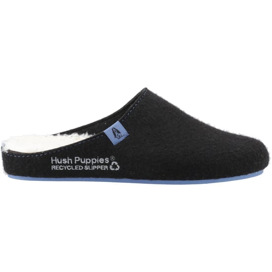 Hush Puppies The Good Slipper 90% Återvunnet RPET Polyester Herrsvart/blåtofflor - Image 5