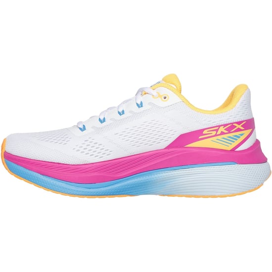 Skechers Performance Max Cushioning Propulsion Textiele Damessneakers Wit/Oranje - Image 4