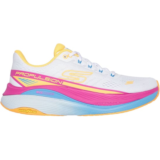 Skechers Performance Max Cushioning Propulsion Textiele Damessneakers Wit/Oranje - Image 5