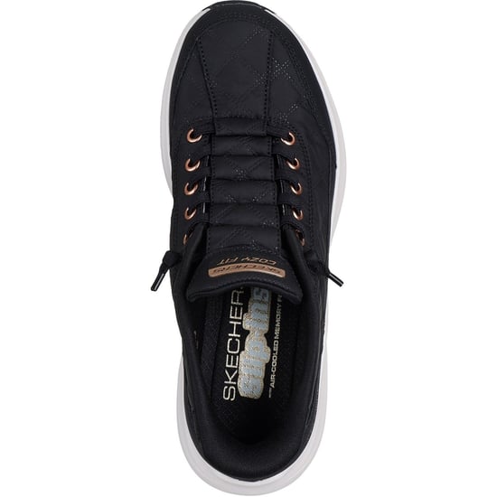 Skechers Contour Foam Golden Hour Textiel Dames Zwart/rose Gouden Sneakers - Image 3