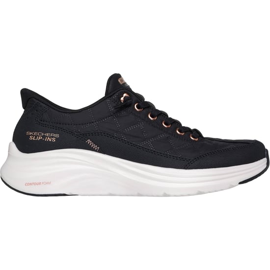 Skechers Contour Foam Golden Hour Textiel Dames Zwart/rose Gouden Sneakers - Image 5