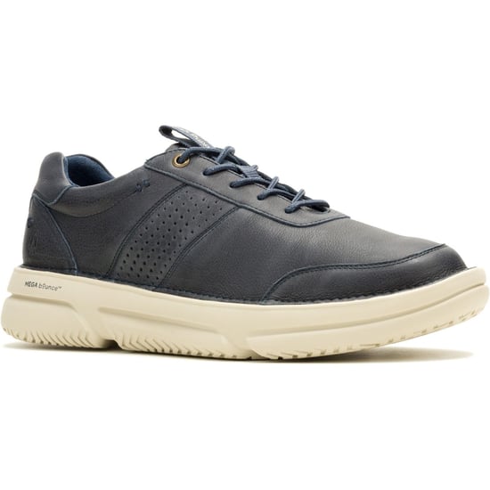 Hush Puppies Baylor Leren Heren Sneakers Marineblauw - Image 1